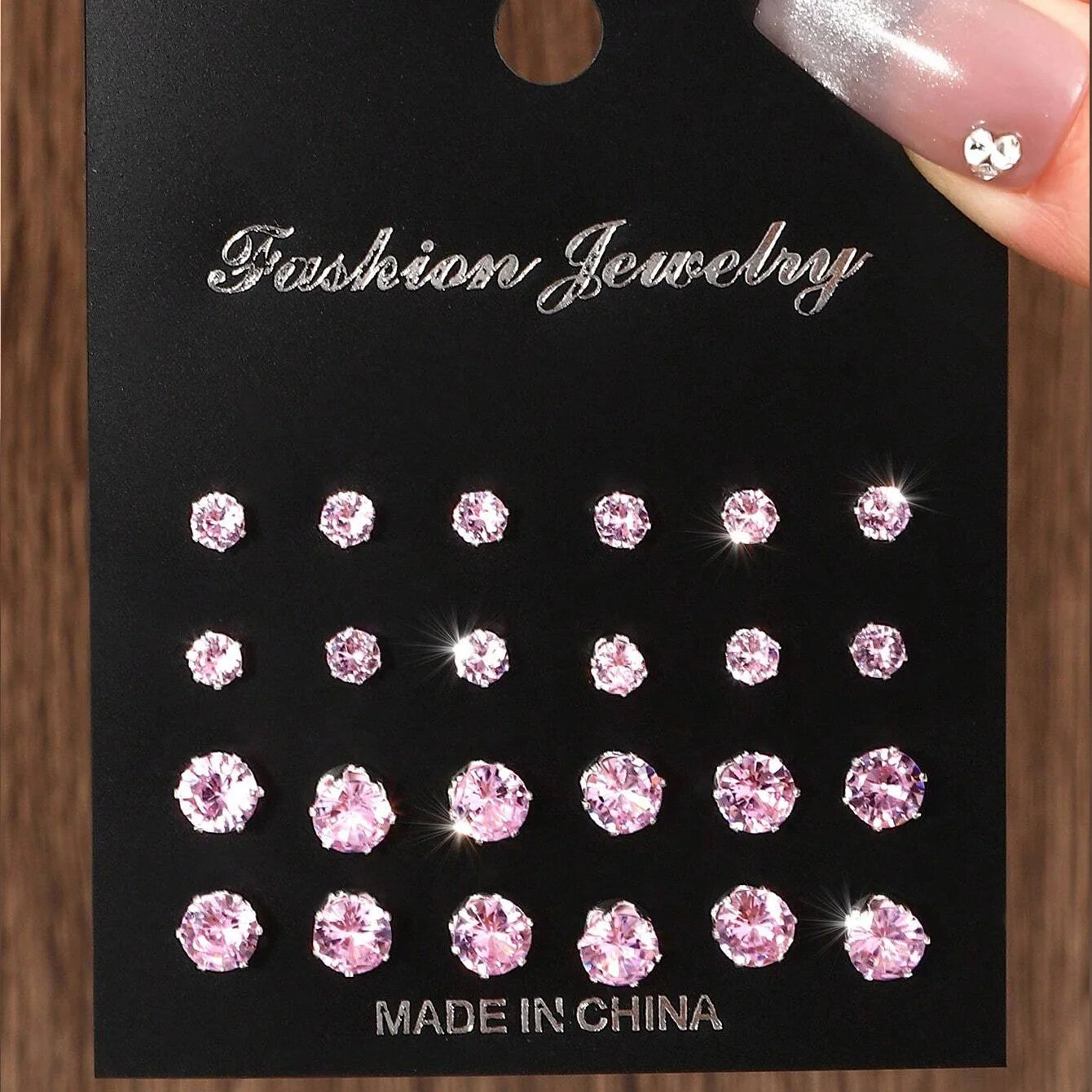 12-Pair Luxurious Shiny Zirconia Stud Earrings Set for Women