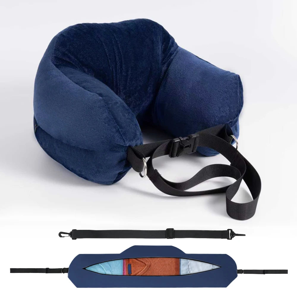 Adjustable U-Shaped Travel Neck Pillow - Comfortable Support Travel for Rest