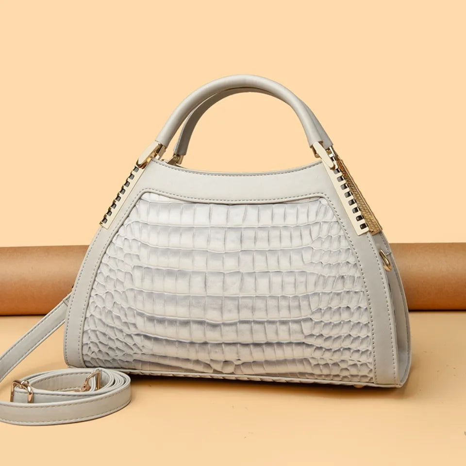 Luxury Alligator Patent Leather Crossbody Hobo Bag