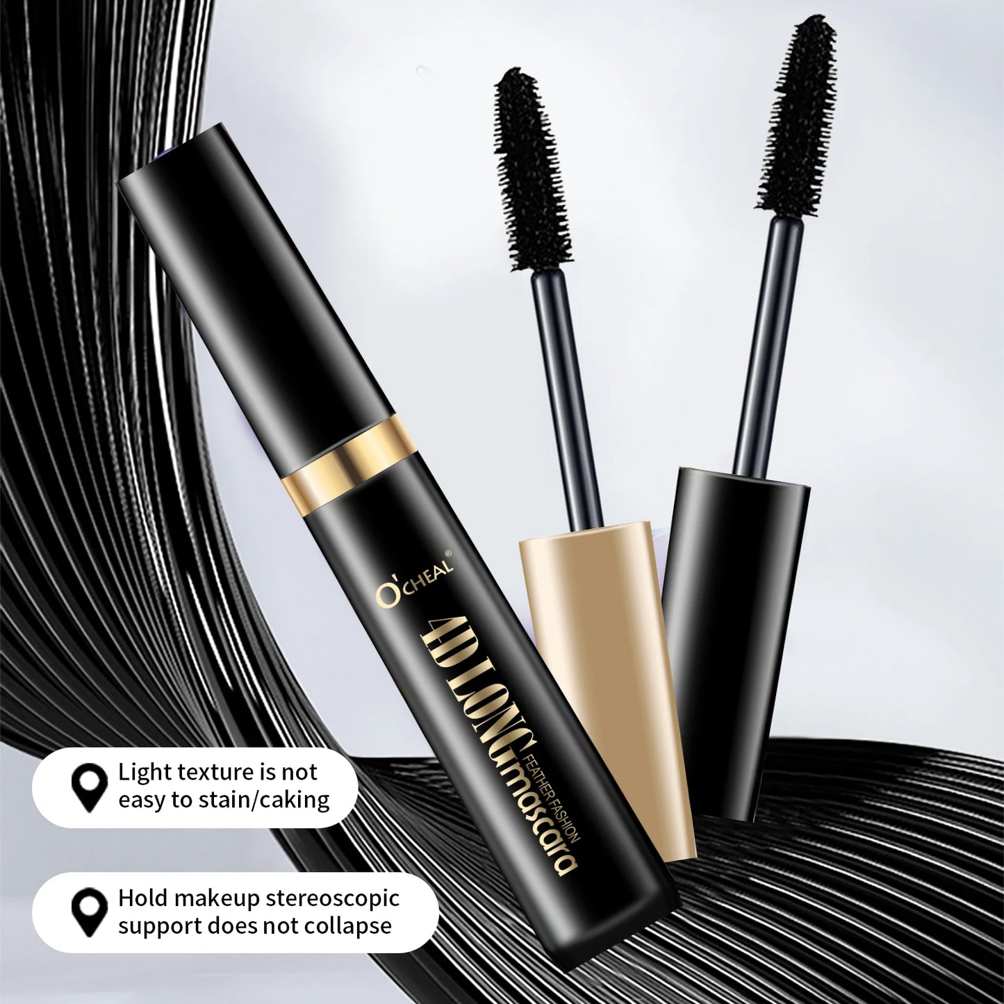 O' Cheal 3D Silk Fiber Mascara Volumizing & Lengthening Black Lash