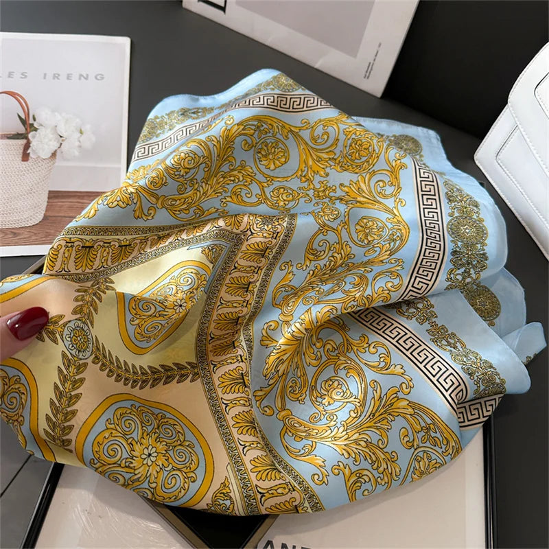 Luxury Silk Feeling Neckerchief for Women Designer Style Neck Wrap & Hair Accessory