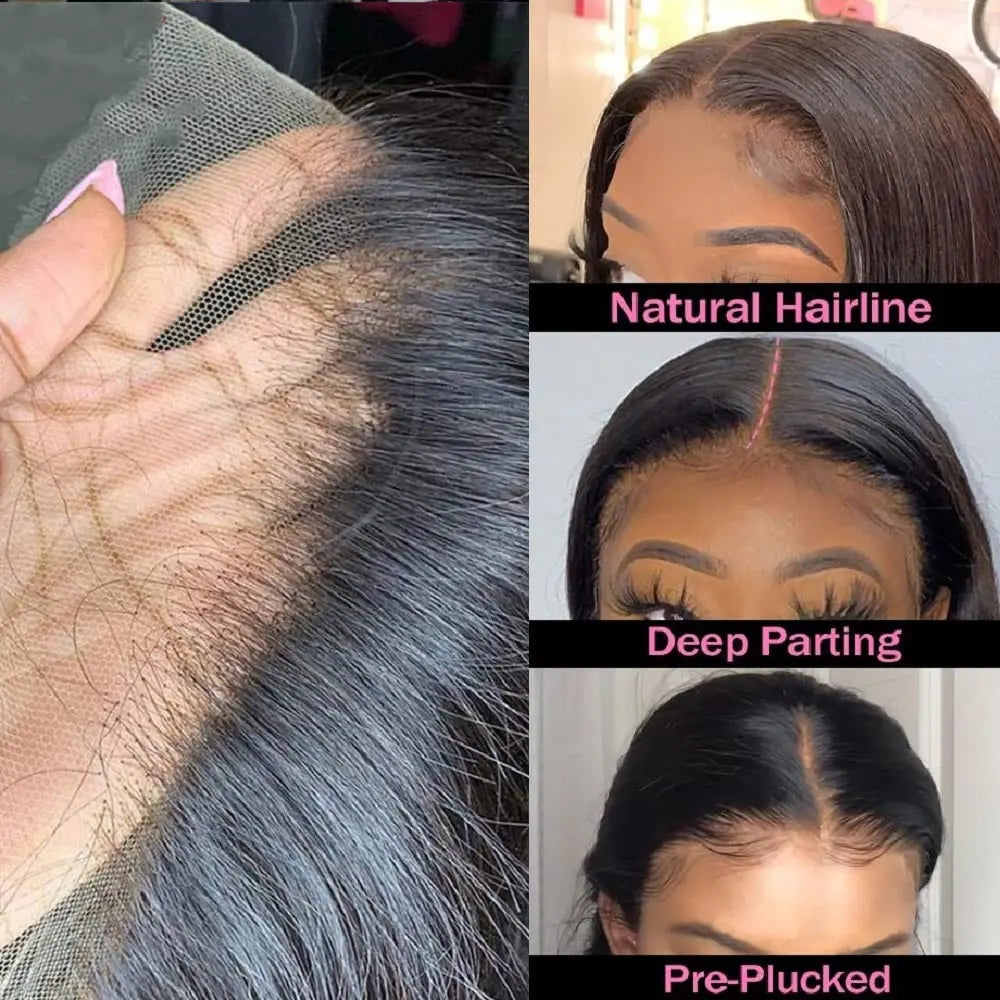 4x4 & 13x4 Transparent Lace Front Wig 100% Remy Human Hair Straight Body Wave Deep Wave Water Wave Kinky Curly
