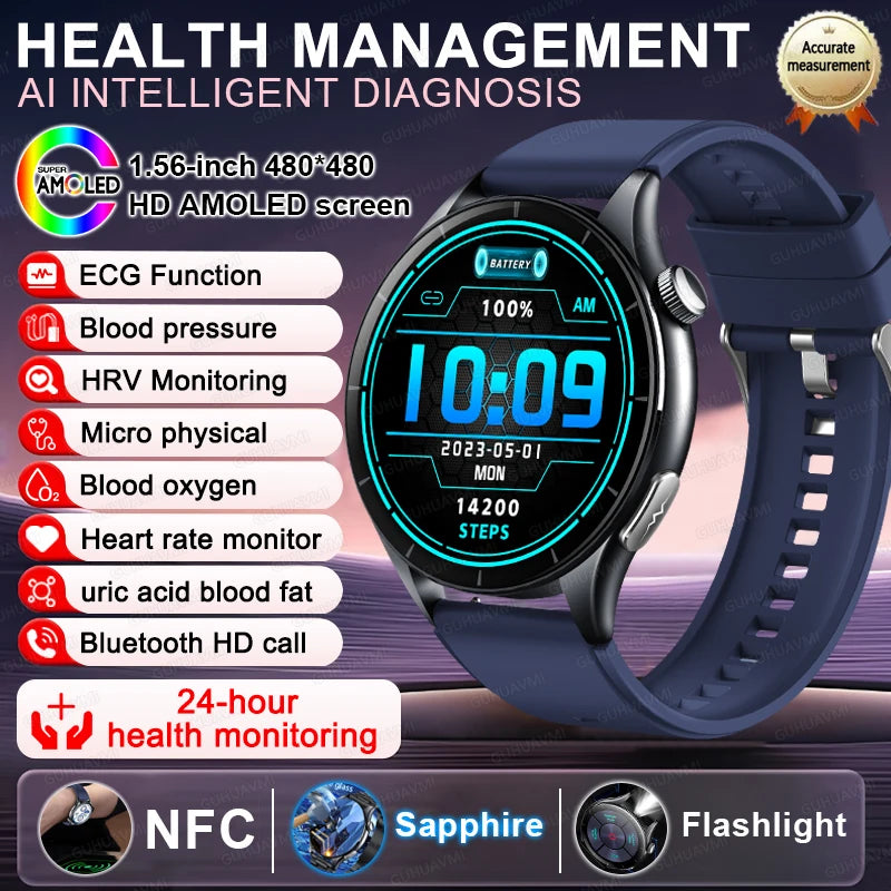 2025 Clinical Grade Laser Therapy Smartwatch - Blood Pressure Heart Rate Monitor