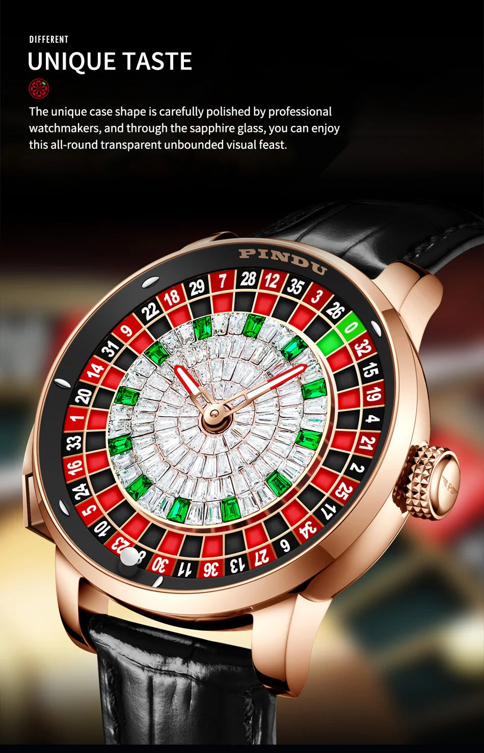 Men's Automatic Mechanical Watch - NH35 Movement Sapphire Crystal Leather