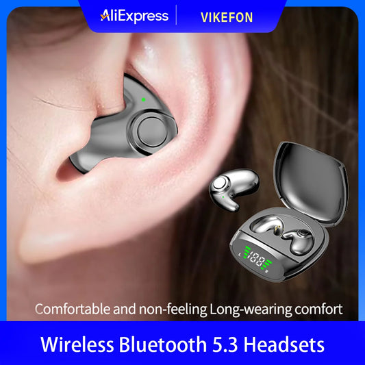 Wireless Bluetooth 5.3 Sleep & Sport Earbuds Waterproof Noise Cancelling Mini Headphones