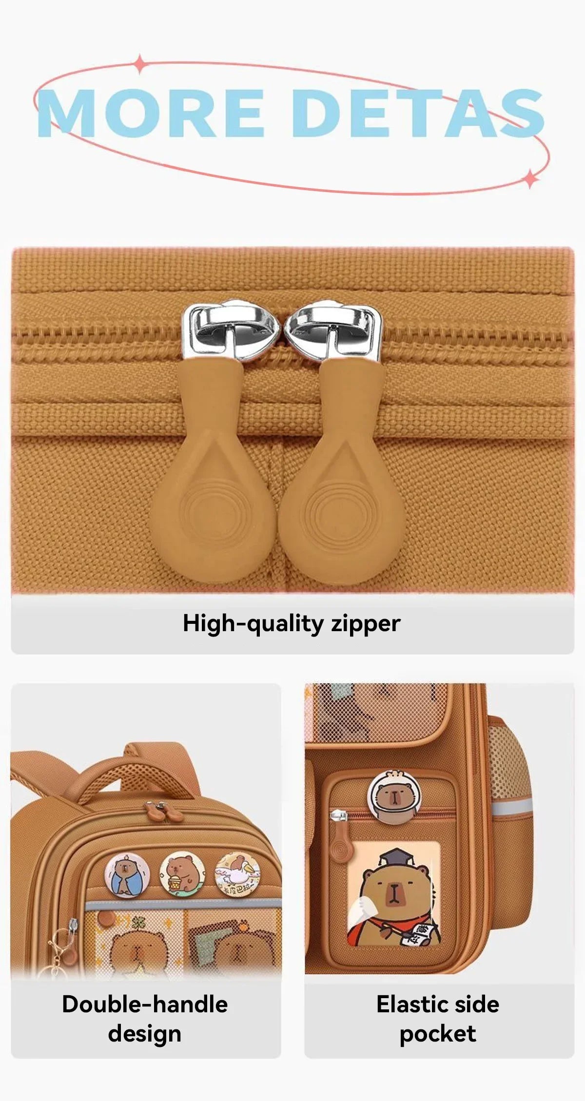 Capybara School Bag -Waterproof Backpack for Kids & Students