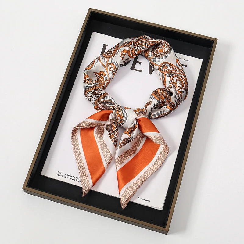 Bohemian Luxury Silk Square Scarf for Women Designer Print Shawl & Versatile Wrap