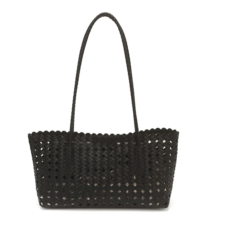 Women's Woven Shoulder Bag - Luxury Designer Tote Purse Handbag