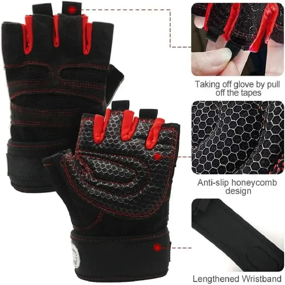 Gym Gloves for Men & Women Weightlifting Wristband Gloves for Fitness & Cycling
