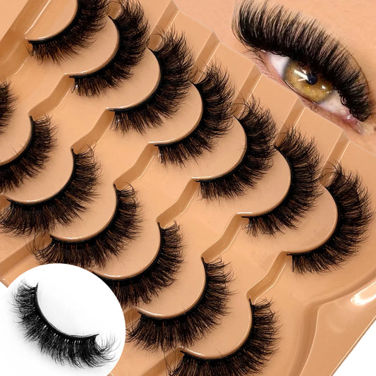 7 Pairs 3D Mink Full False Eyelashes Thick Dramatic Faux Lashes Wholesale Full Set