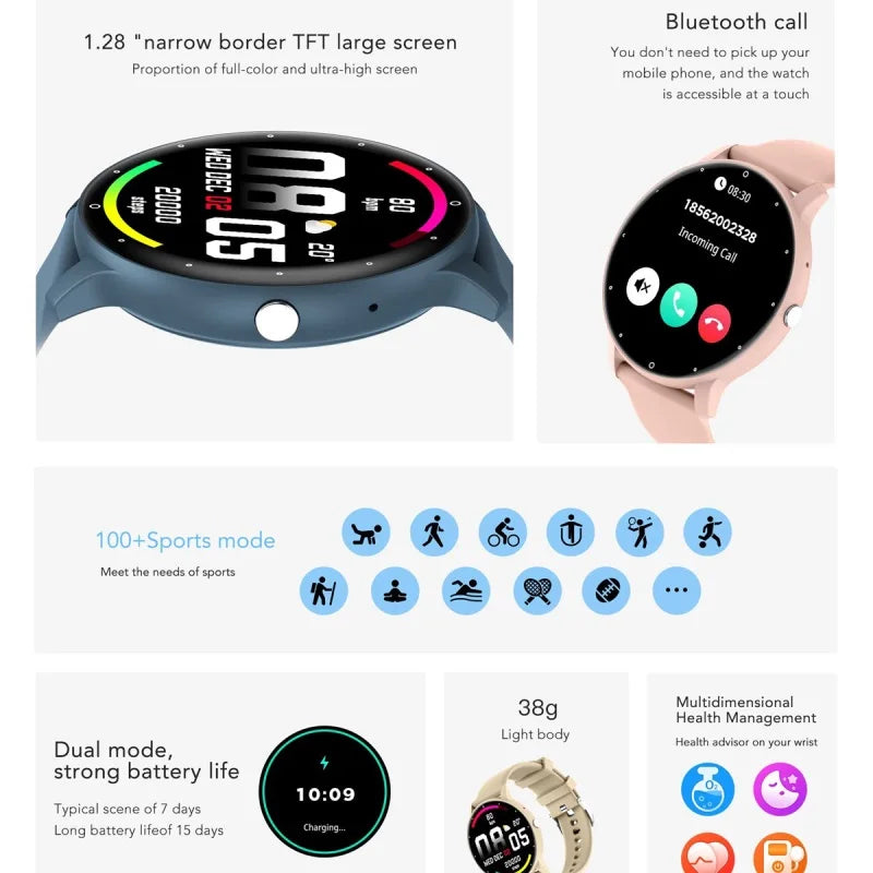 2025 Bluetooth Call Smartwatch - Fitness Tracker Heart Rate Monitor for Men & Women