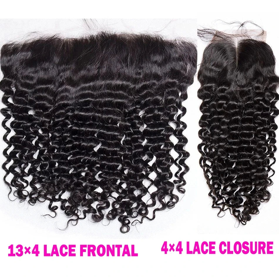 4x4 & 13x4 Transparent Lace Front Wig 100% Remy Human Hair Straight Body Wave Deep Wave Water Wave Kinky Curly