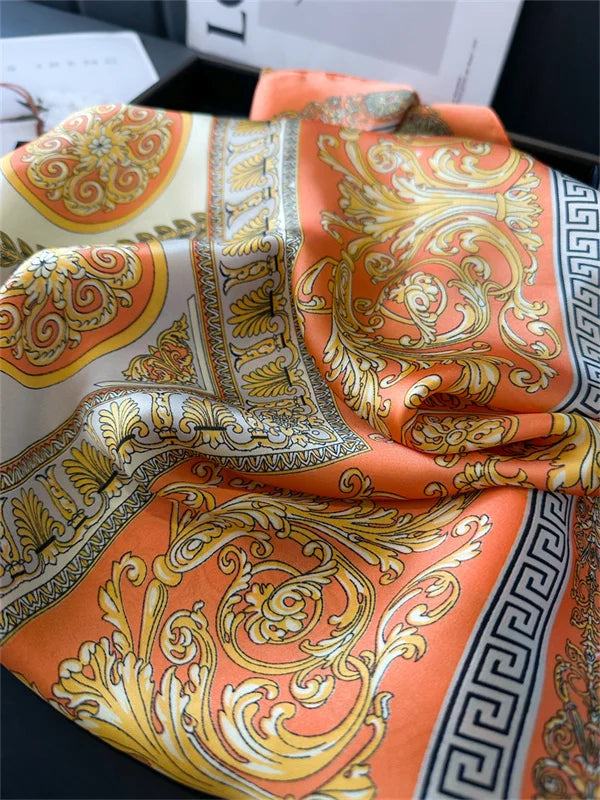 Luxury Silk Feeling Neckerchief for Women Designer Style Neck Wrap & Hair Accessory