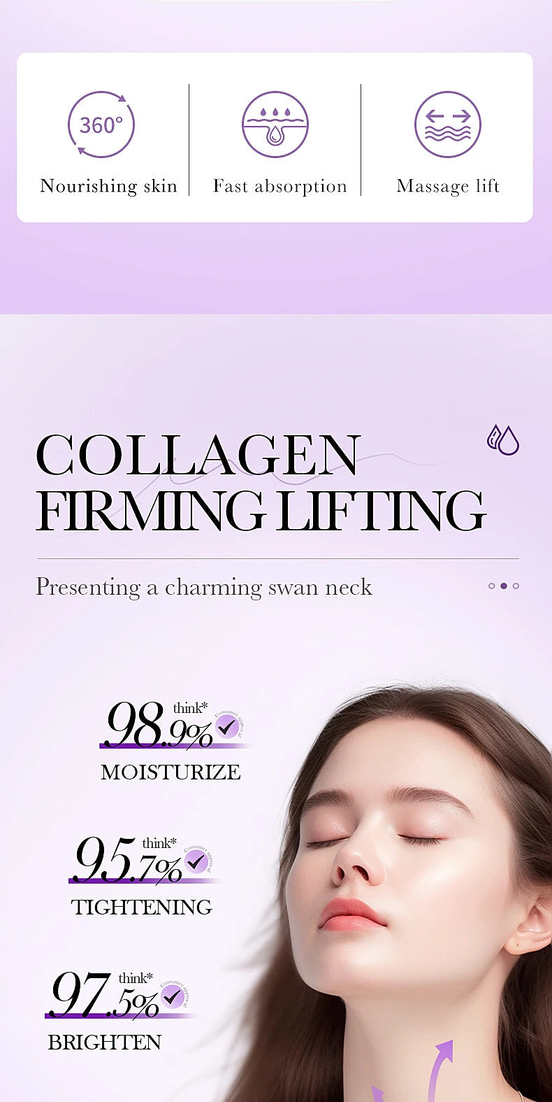 Collagen neck cream face lifting and firming eliminate neck wrinkles moisturizing neck cream fine line moisturizing cream