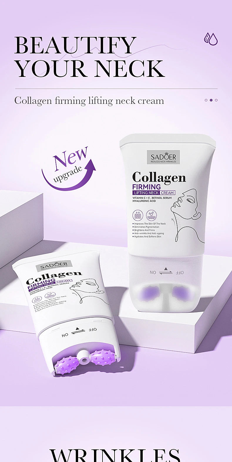 Collagen neck cream face lifting and firming eliminate neck wrinkles moisturizing neck cream fine line moisturizing cream