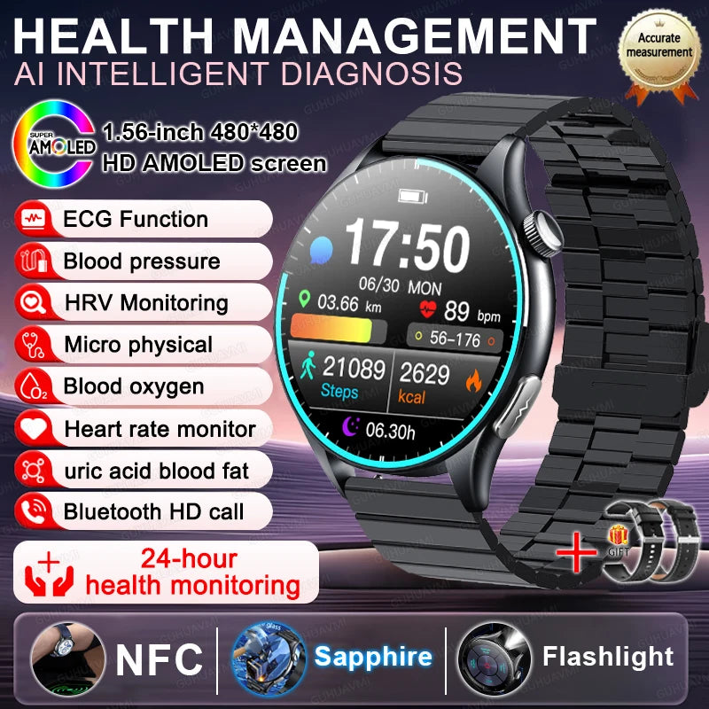 2025 Clinical Grade Laser Therapy Smartwatch - Blood Pressure Heart Rate Monitor