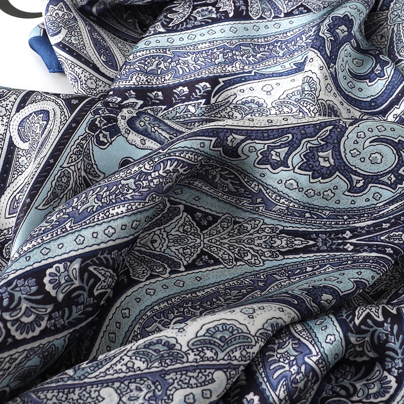 Bohemian Luxury Silk Square Scarf for Women Designer Print Shawl & Versatile Wrap