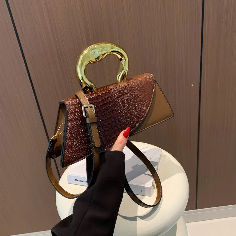 Solid Alligator PU Shoulder and Crossbody Bags Personality Designer Style High Quality Hand Bags for Women 2024 Fashion Hot Sale