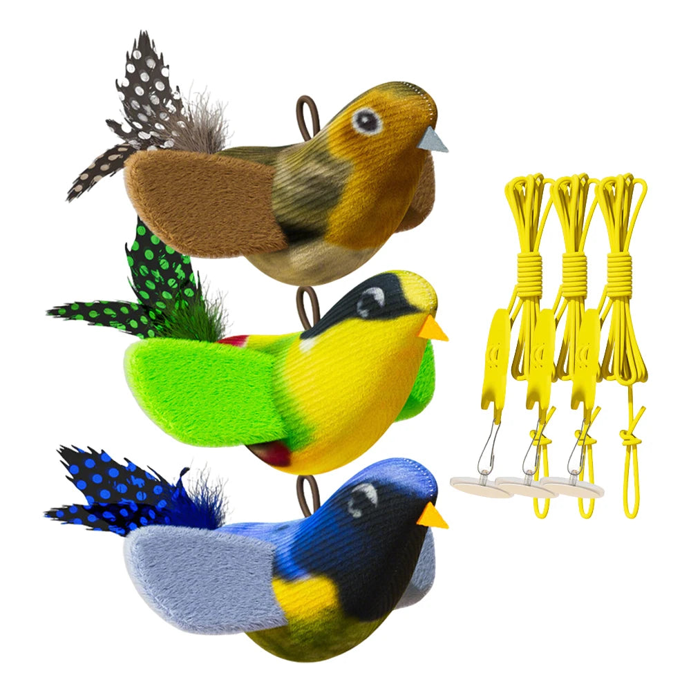 Indoor Iterative Bird Toy for cats & Dogs Self -Play Wall Hanging Catnip Teaser Toy
