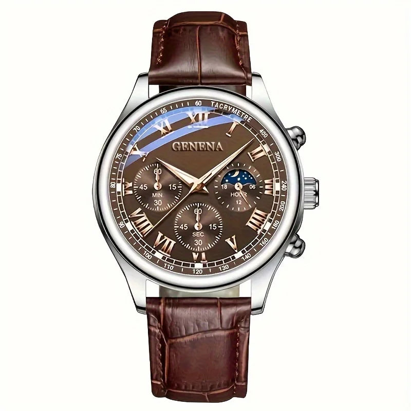 Men's Luxury Geneva Quartz Watch - Fashion Belt Strap, Business & Sport Style