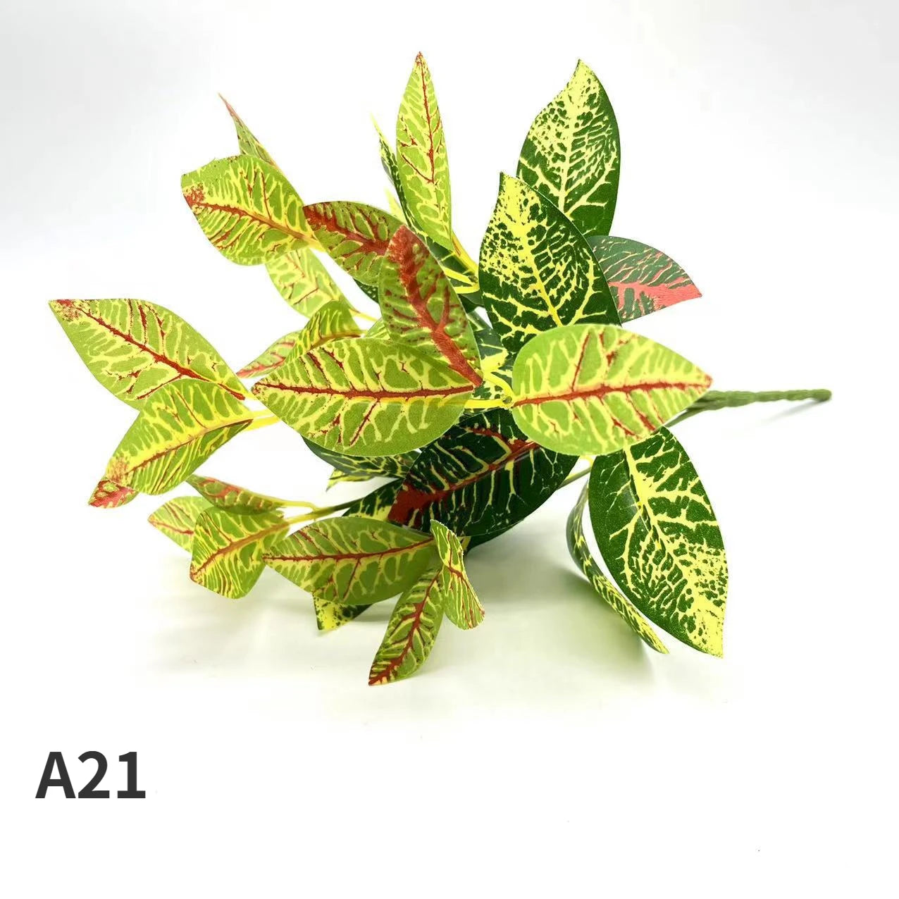 Artificial Silk Tortoiseshell Leaf Plant - Realistic Taro Dieffenbachia Fale Greenery for Home Decor
