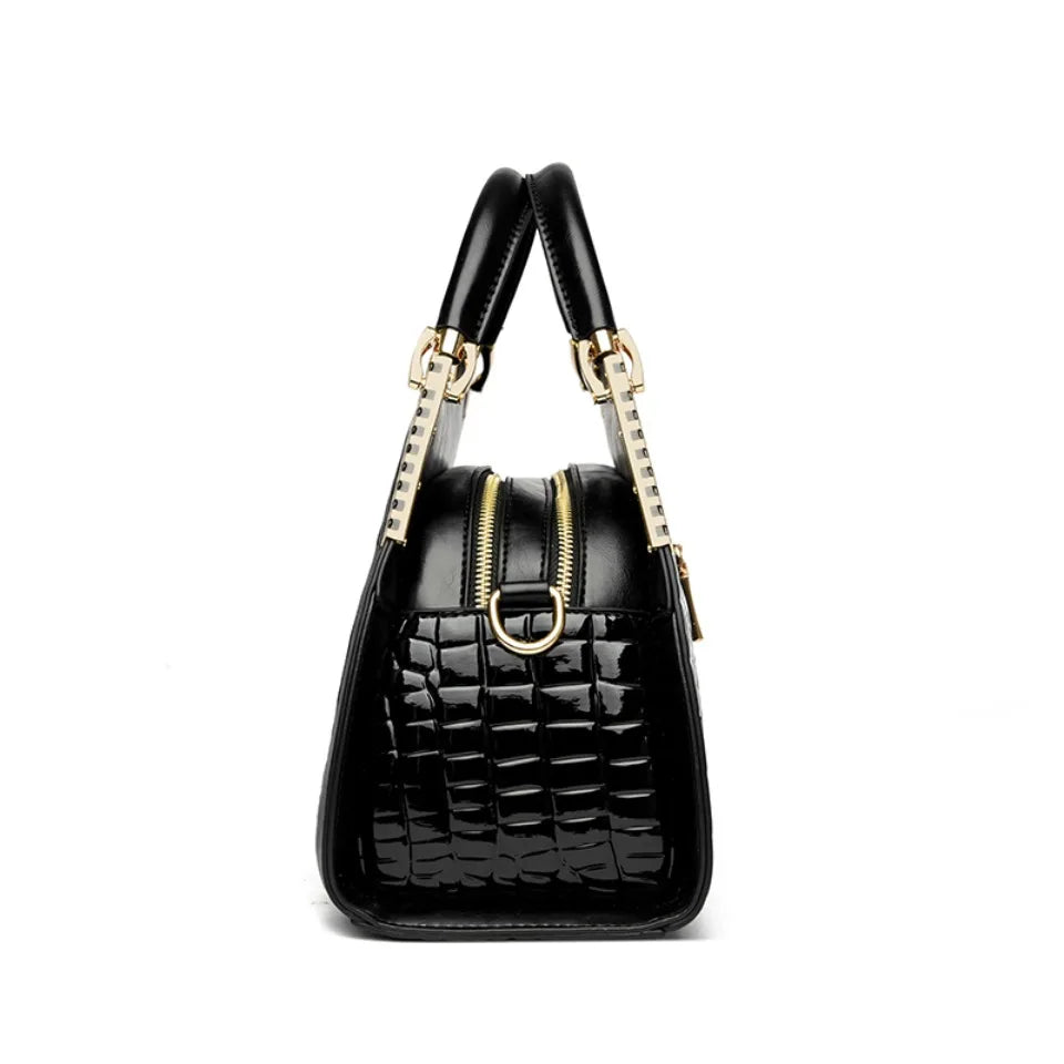 Luxury Alligator Patent Leather Crossbody Hobo Bag