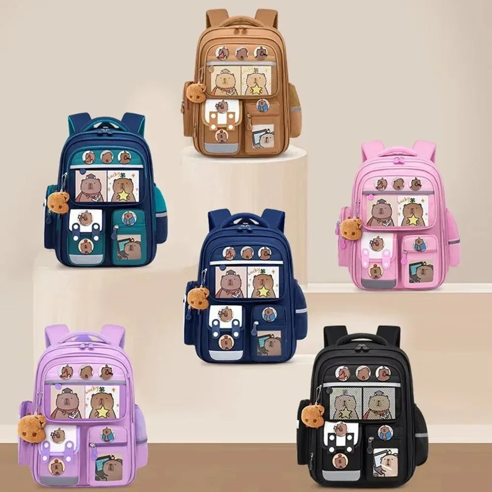 Capybara School Bag -Waterproof Backpack for Kids & Students