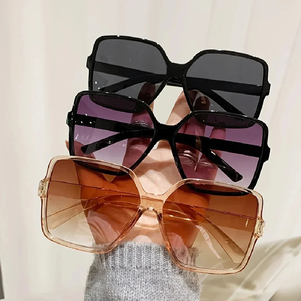 Oversized Gradient Sunglasses for Women- Big Frame UV400 Sunglasses