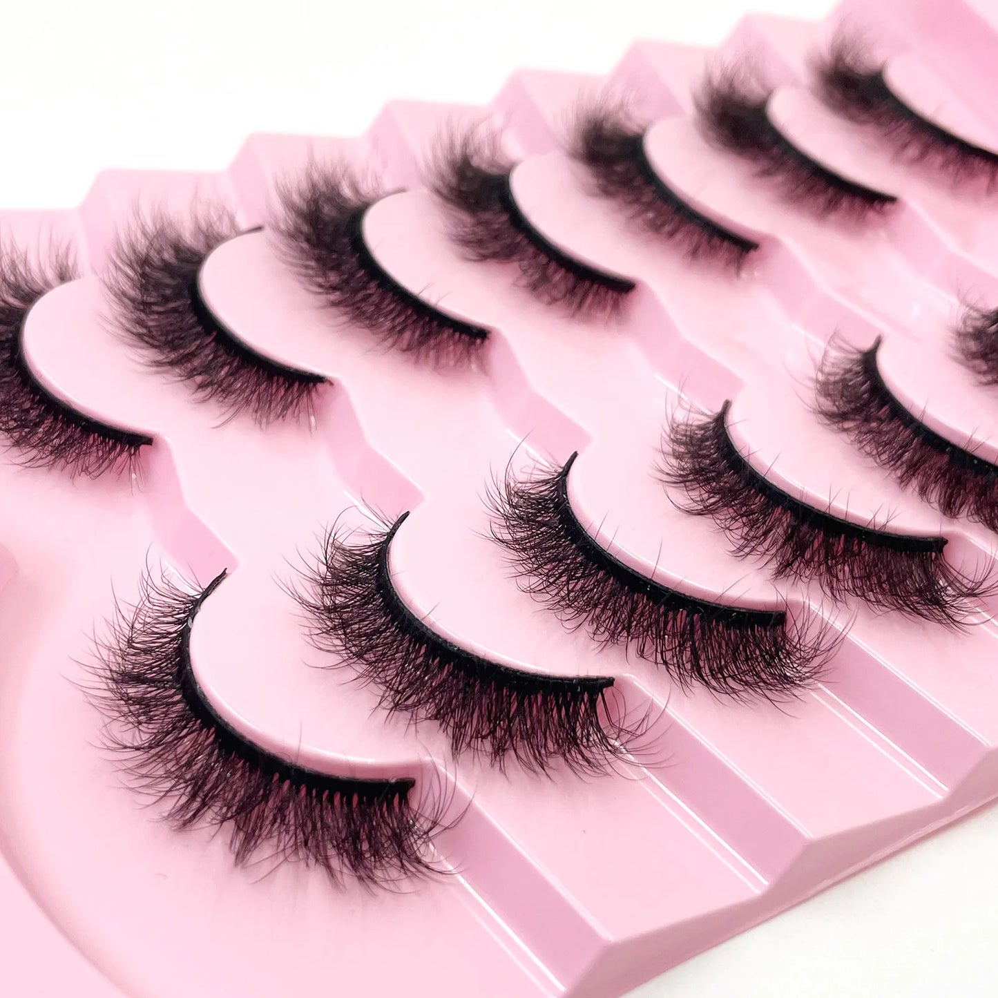 7 Pairs 3D Mink Full False Eyelashes Thick Dramatic Faux Lashes Wholesale Full Set