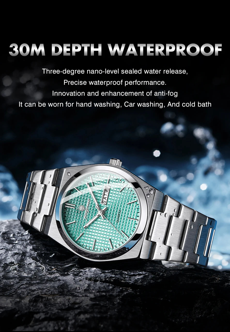 PAAZOMU Luxury Men's Chronograph Watch - Luminous, Waterproof, Dat Display