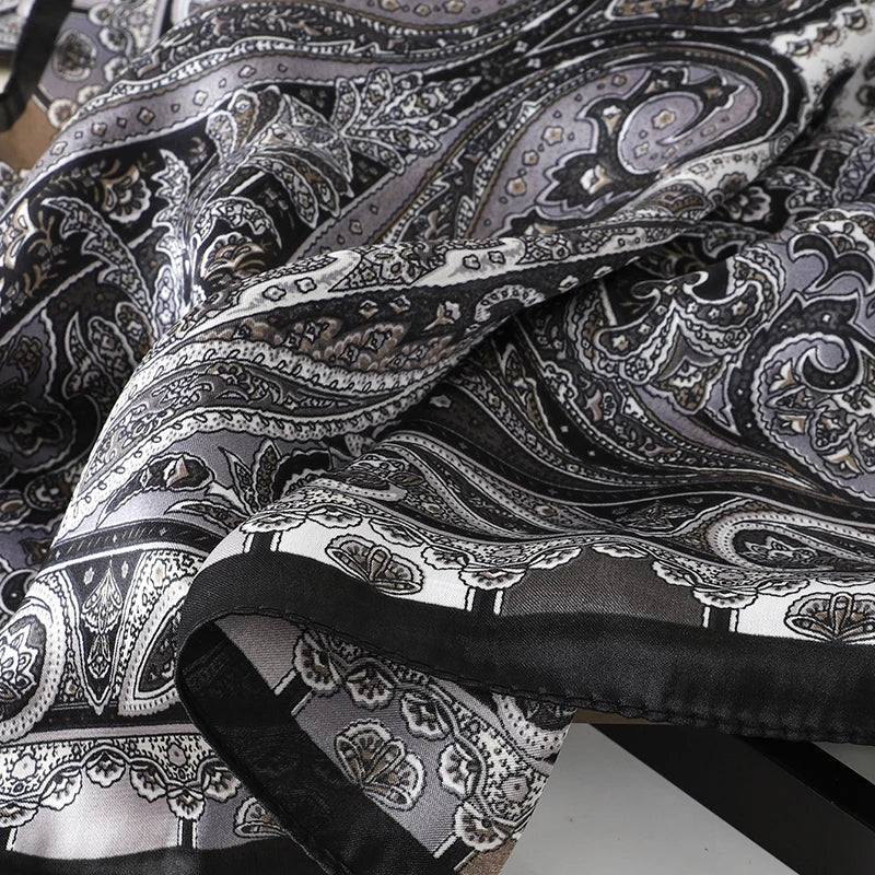 Bohemian Luxury Silk Square Scarf for Women Designer Print Shawl & Versatile Wrap