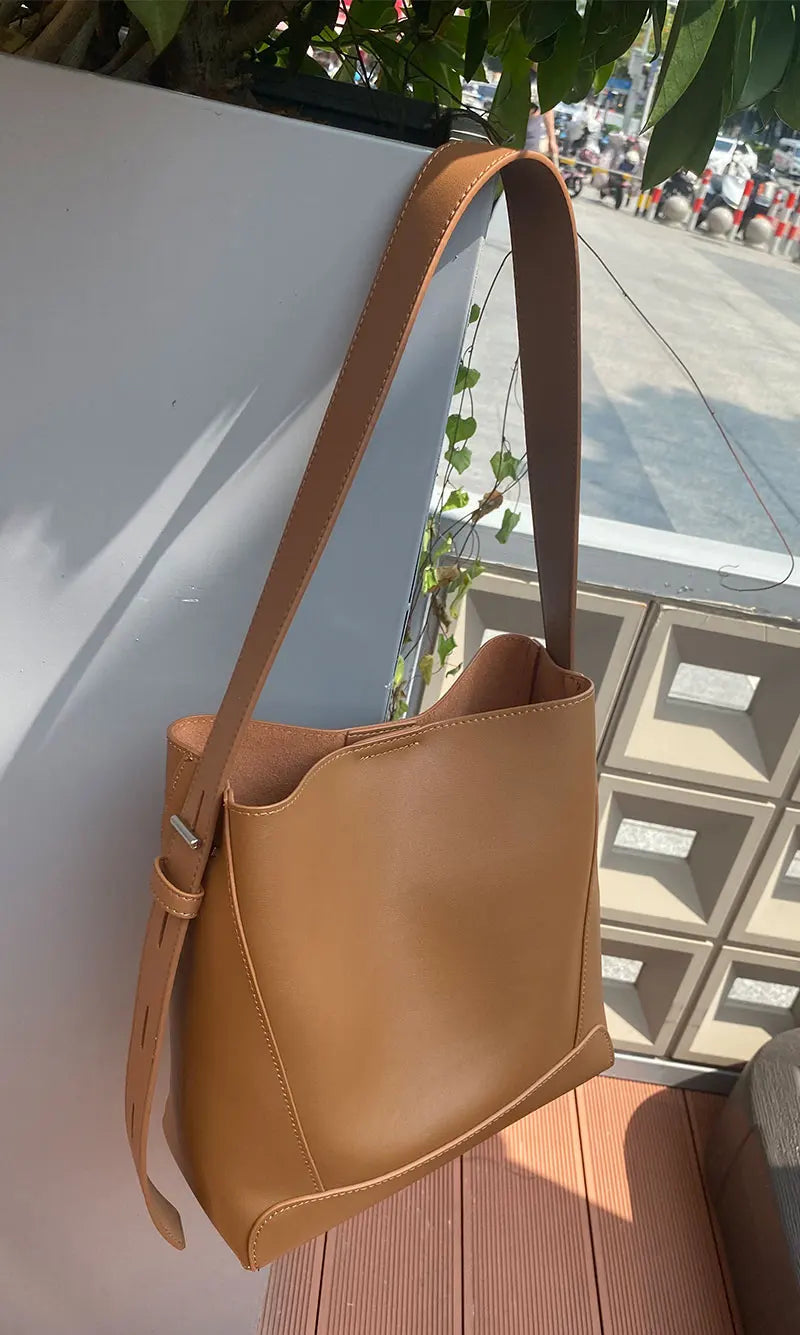 2025 Genuine Leather Buket Bag - Designer Crossbody Shoulder Bag for Women