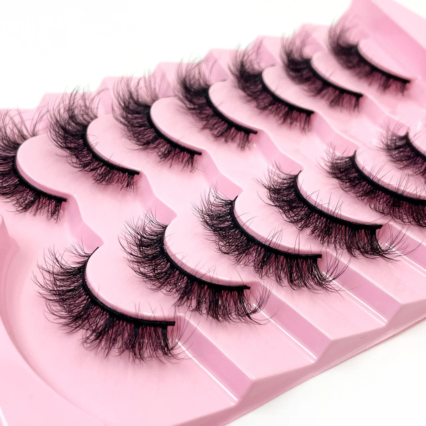 7 Pairs 3D Mink Full False Eyelashes Thick Dramatic Faux Lashes Wholesale Full Set