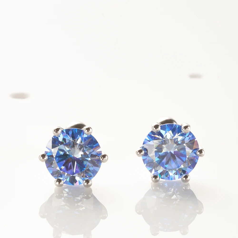 Moissanite Stud Earring - D Color 925 Sterling Silver for Women