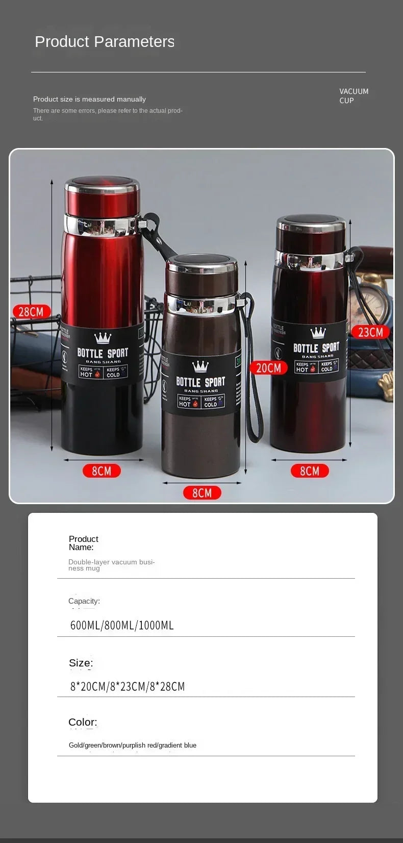 IL Insulted Water Bottle for Hot and Cold Drinks