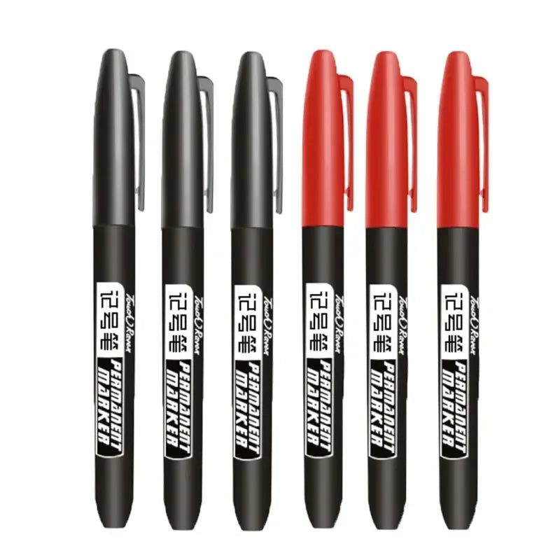 Permanent Maker Pen Set-Waterproof Drawing Markers in Black, Blue & Red