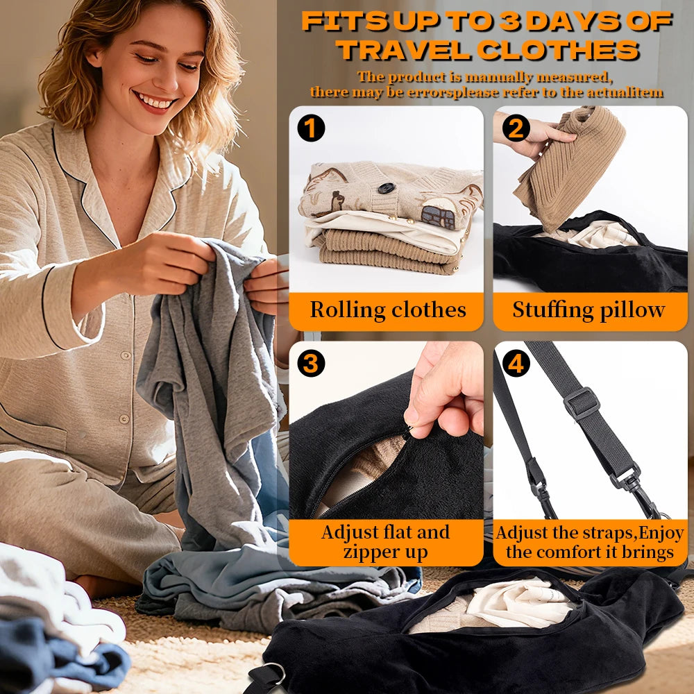 Adjustable U-Shaped Travel Neck Pillow - Comfortable Support Travel for Rest