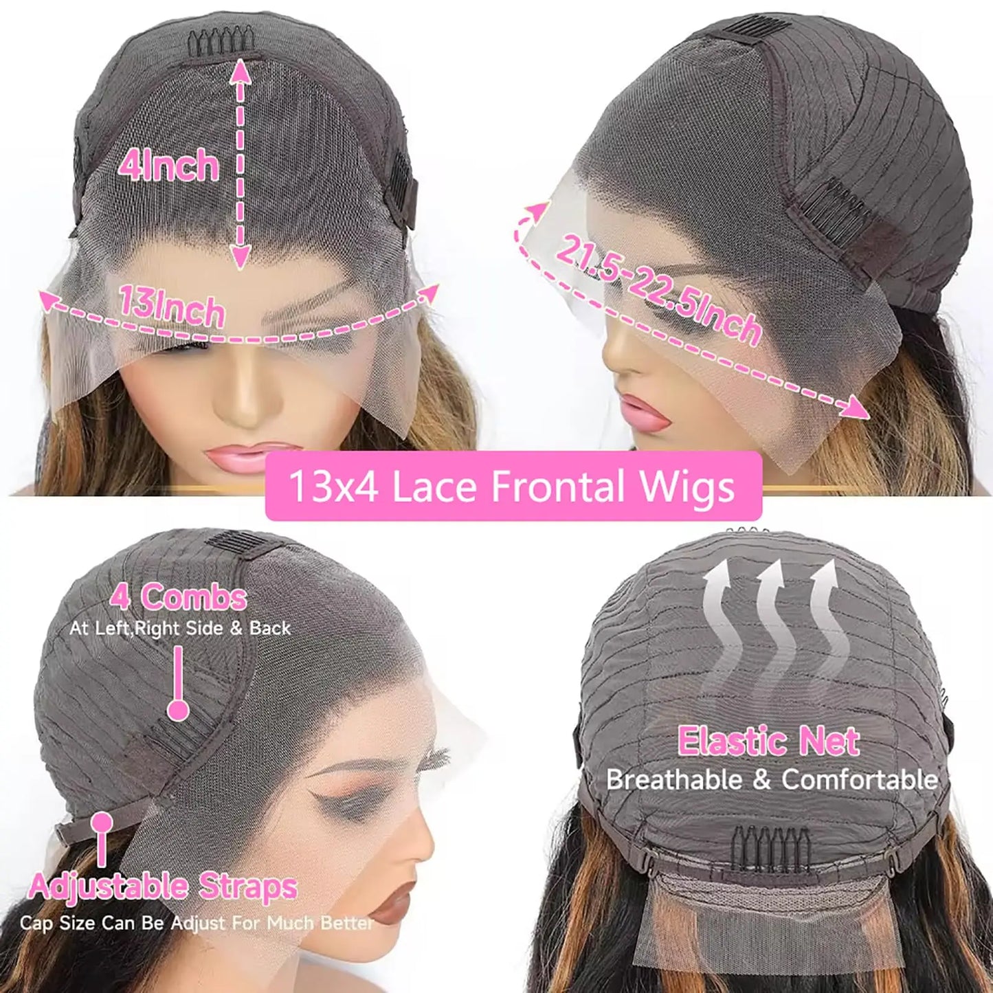 Body Wave Highlight Wig-13x4 Lace from Ombre Blonde Human Hair Wig