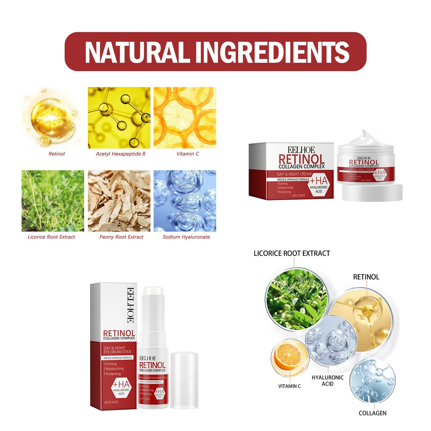 Retinol Skin Care Serum Set - Hydrating & Brightening
