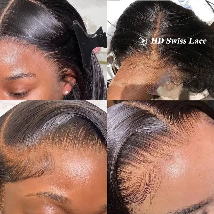 4x4 & 13x4 Transparent Lace Front Wig 100% Remy Human Hair Straight Body Wave Deep Wave Water Wave Kinky Curly