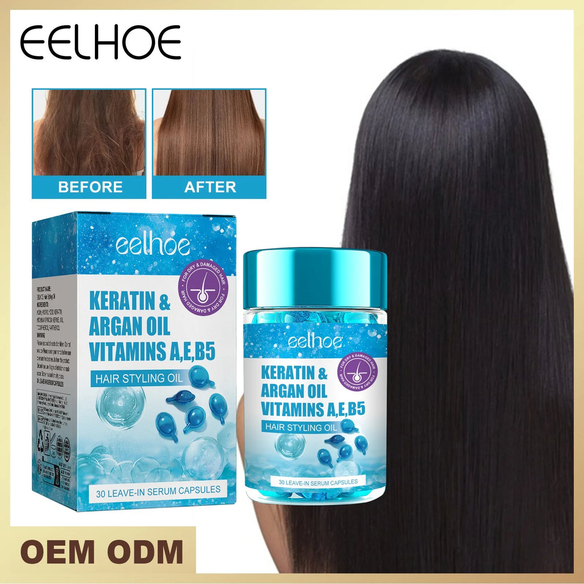 Magic Hair Vitamin Capsule Keratin Oil Deep Moisture & Frizz Control Hair Treatment