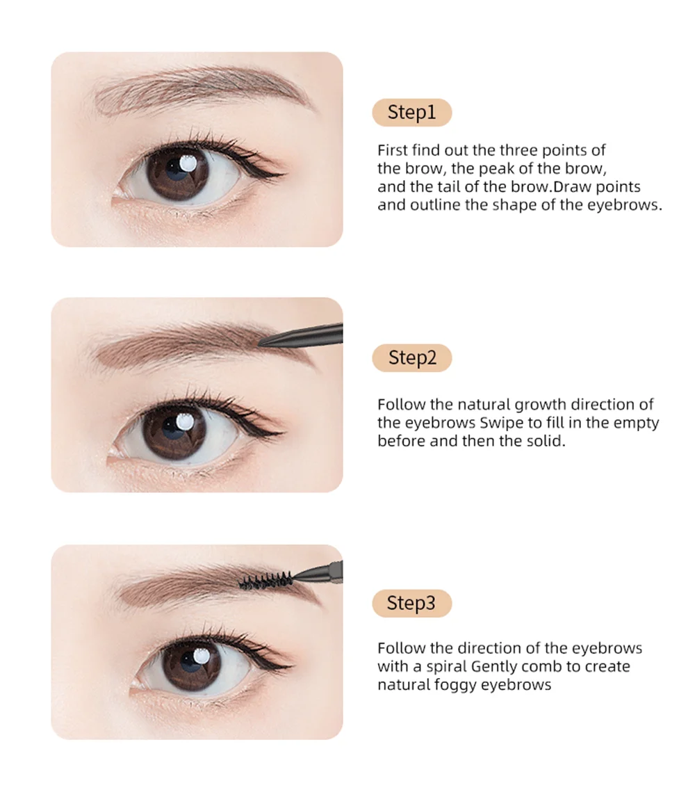 Waterproof Eyebrow Tattoo Pencil with Brush - Dark Coffee