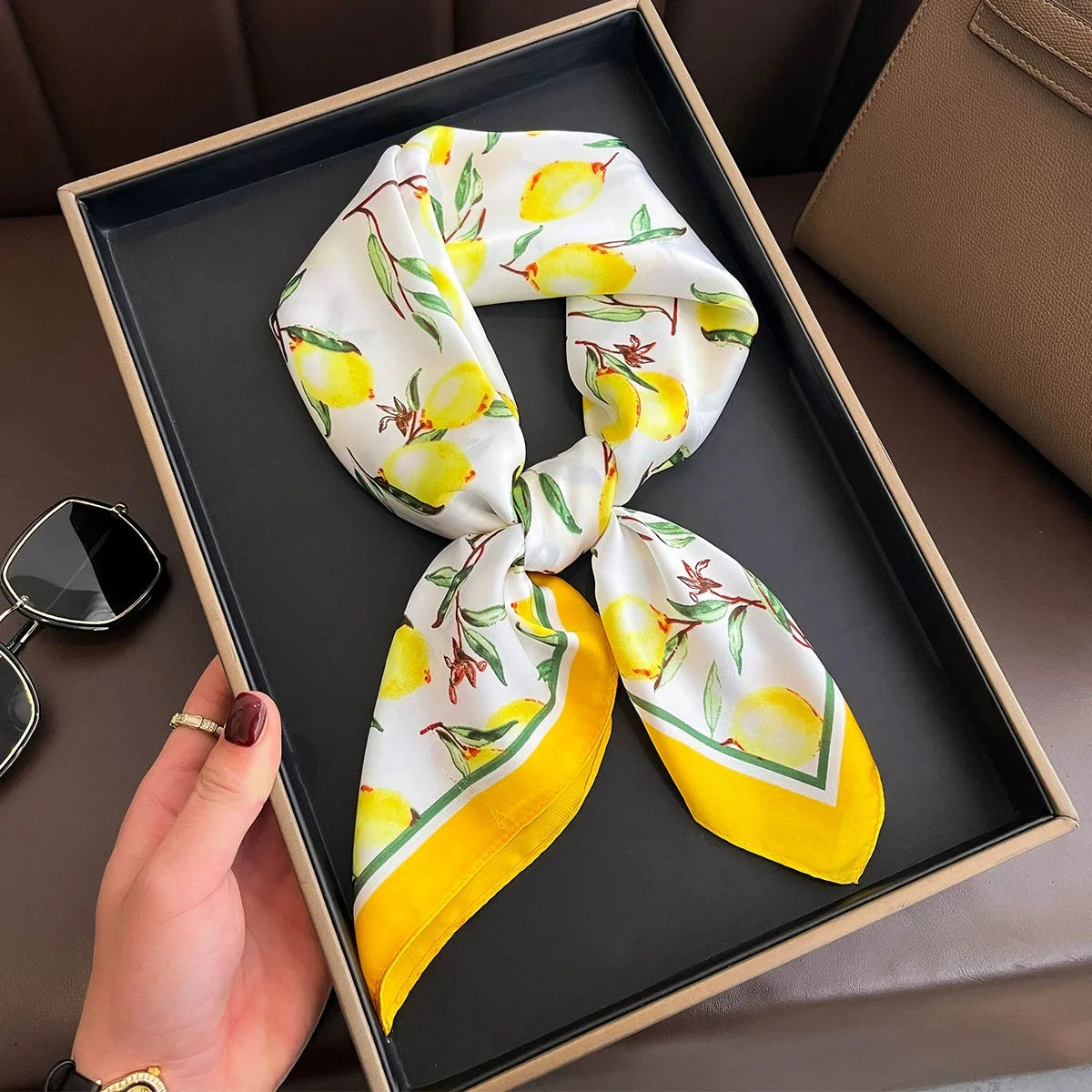 Bohemian Luxury Silk Square Scarf for Women Designer Print Shawl & Versatile Wrap