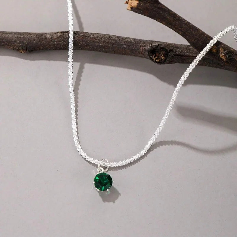925 Sterling Silver Plated Zircon Clavicle Necklace for Women
