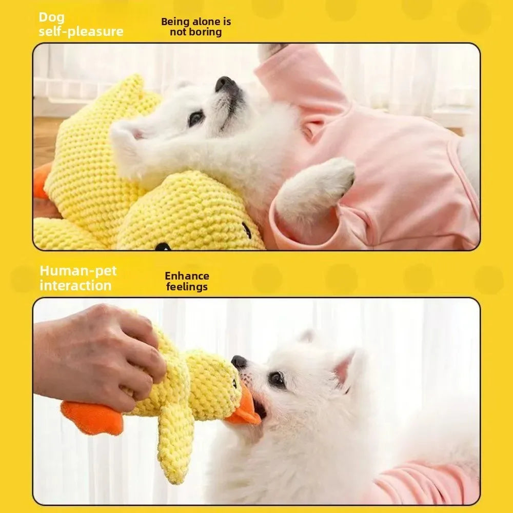 Claiming Duck Squeaky Plush Dog Toy- Soft Sleep Aid Companion Toy for Puppies & Dogs
