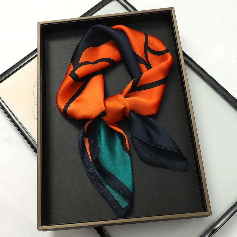 Luxury Silk Feeling Neckerchief for Women Designer Style Neck Wrap & Hair Accessory