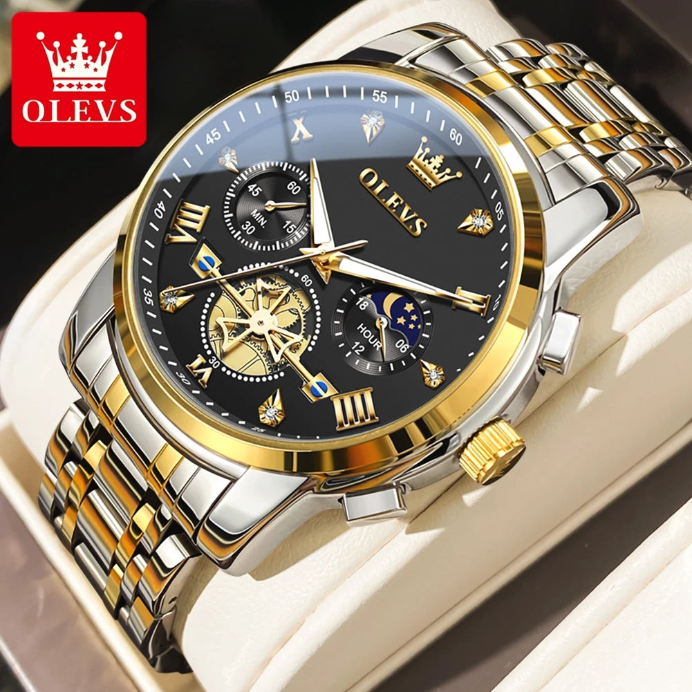 OLEVS Men's Classic Multifunctional Flywheel Automatic Watch -elegant & Precise