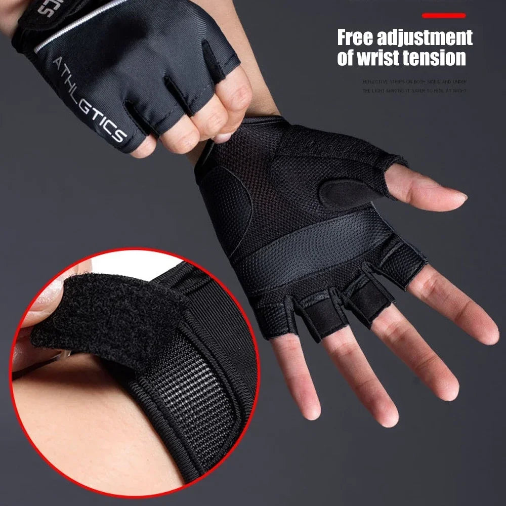 Breathable Cycling & Gym Gloves Fingerless Workout Gloves for Men & Women