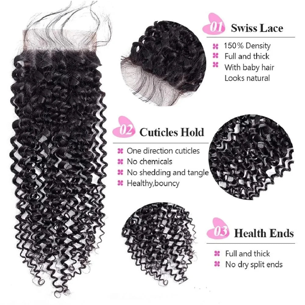 4x4 & 13x4 Transparent Lace Front Wig 100% Remy Human Hair Straight Body Wave Deep Wave Water Wave Kinky Curly