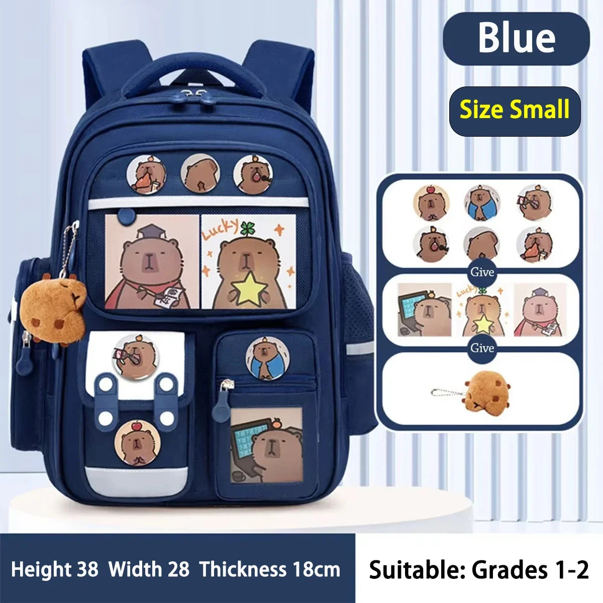 Capybara School Bag -Waterproof Backpack for Kids & Students